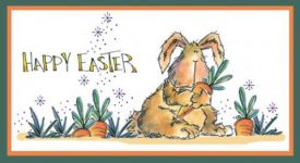 Bunny & Carrots Easter Card